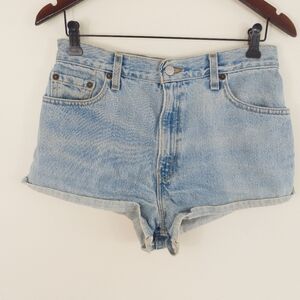 Vintage Levi's 550 Shorts Size 10 Blue High Rise Relaxed Zip Fly Cotton USA Made